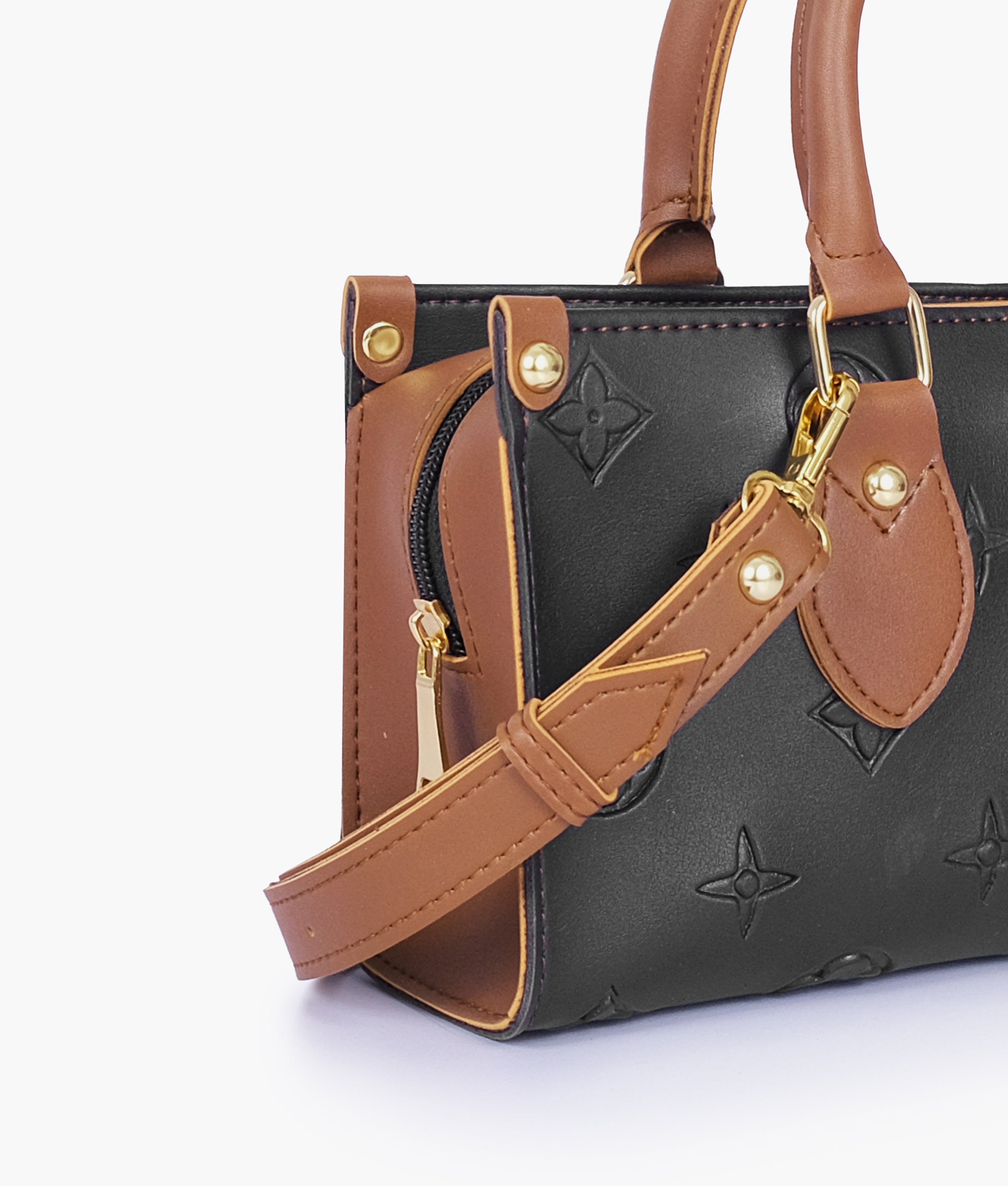 Black and brown on-the-go mini bag