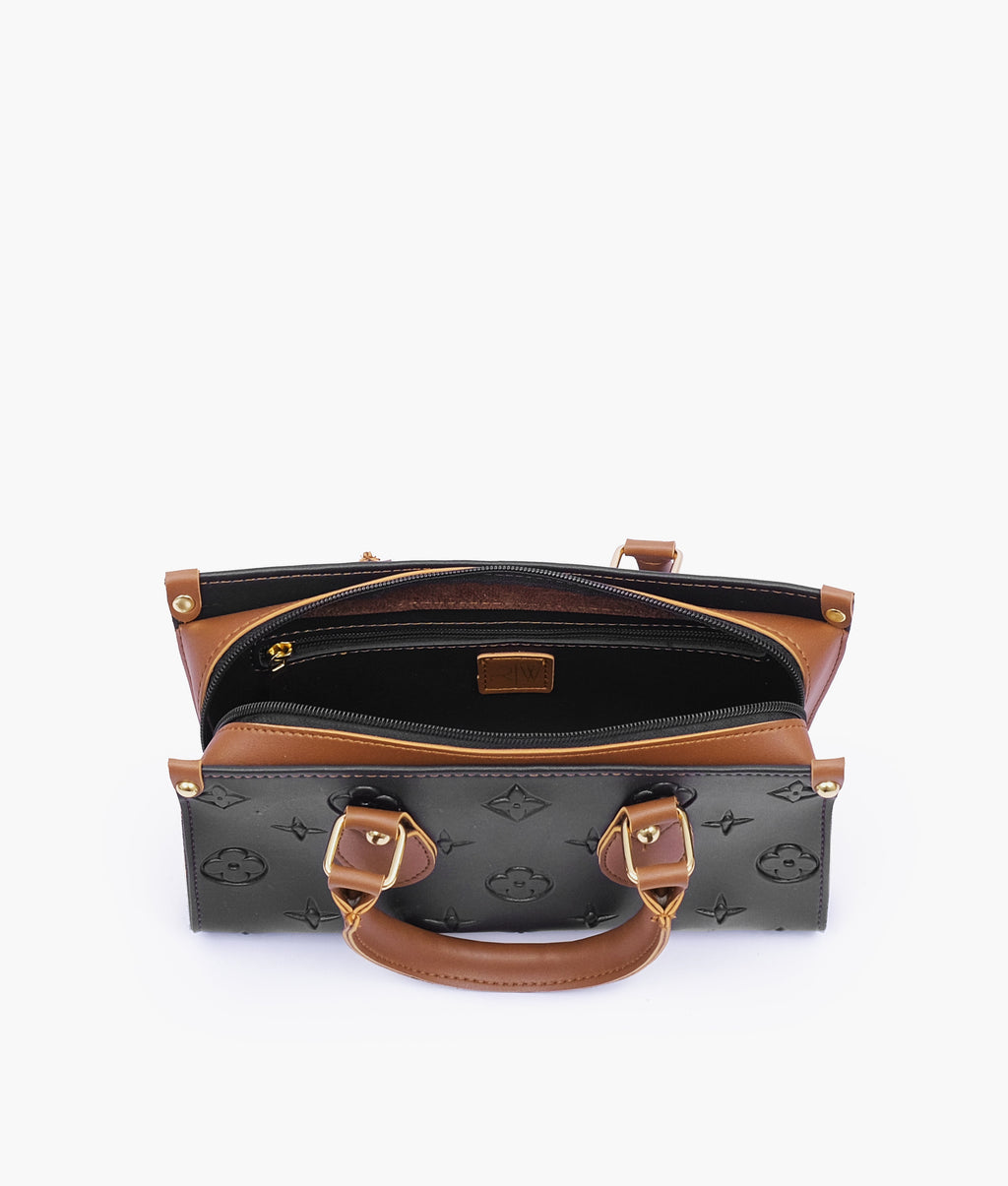 Black and brown on-the-go mini bag