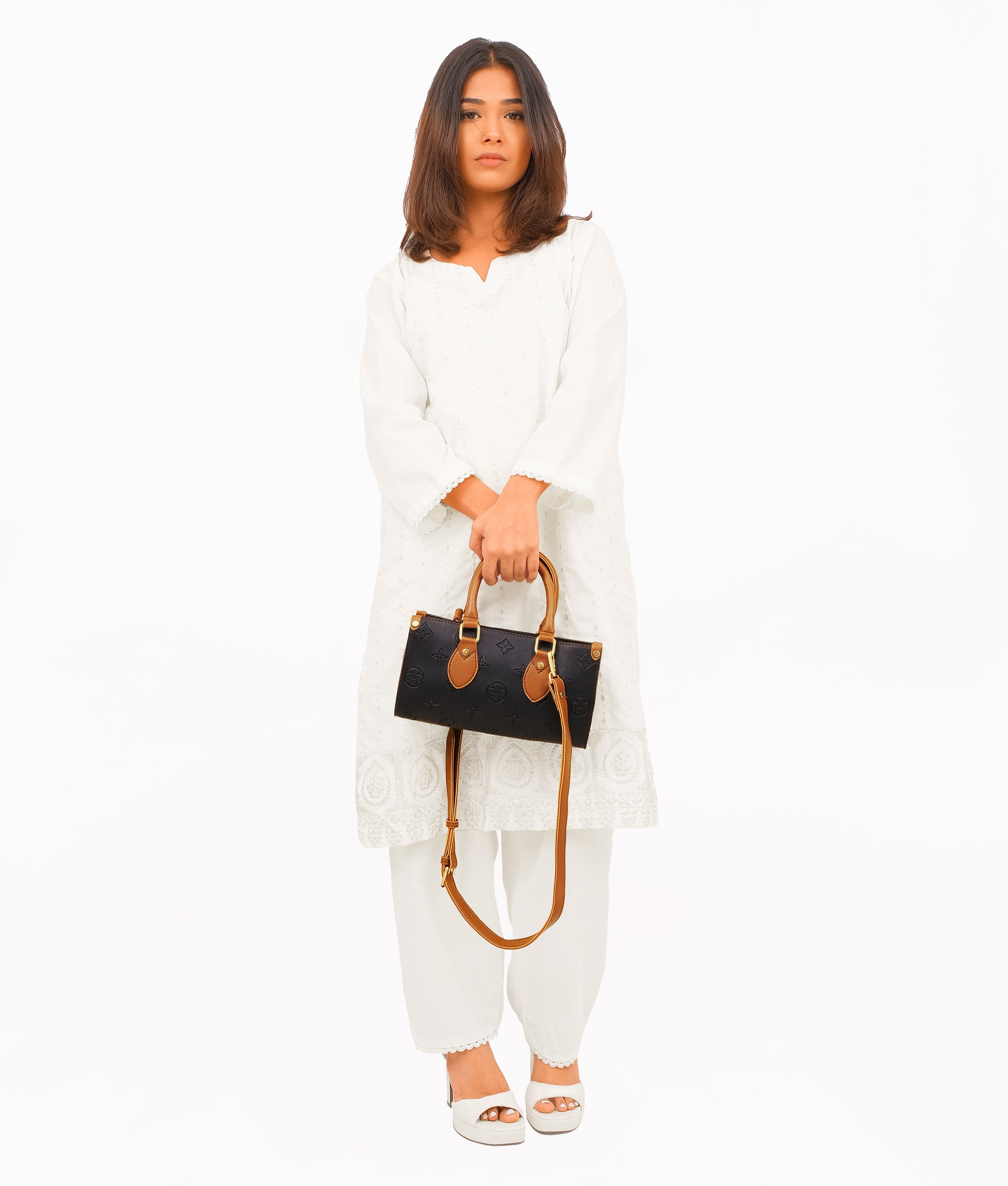 Black and brown on-the-go mini bag