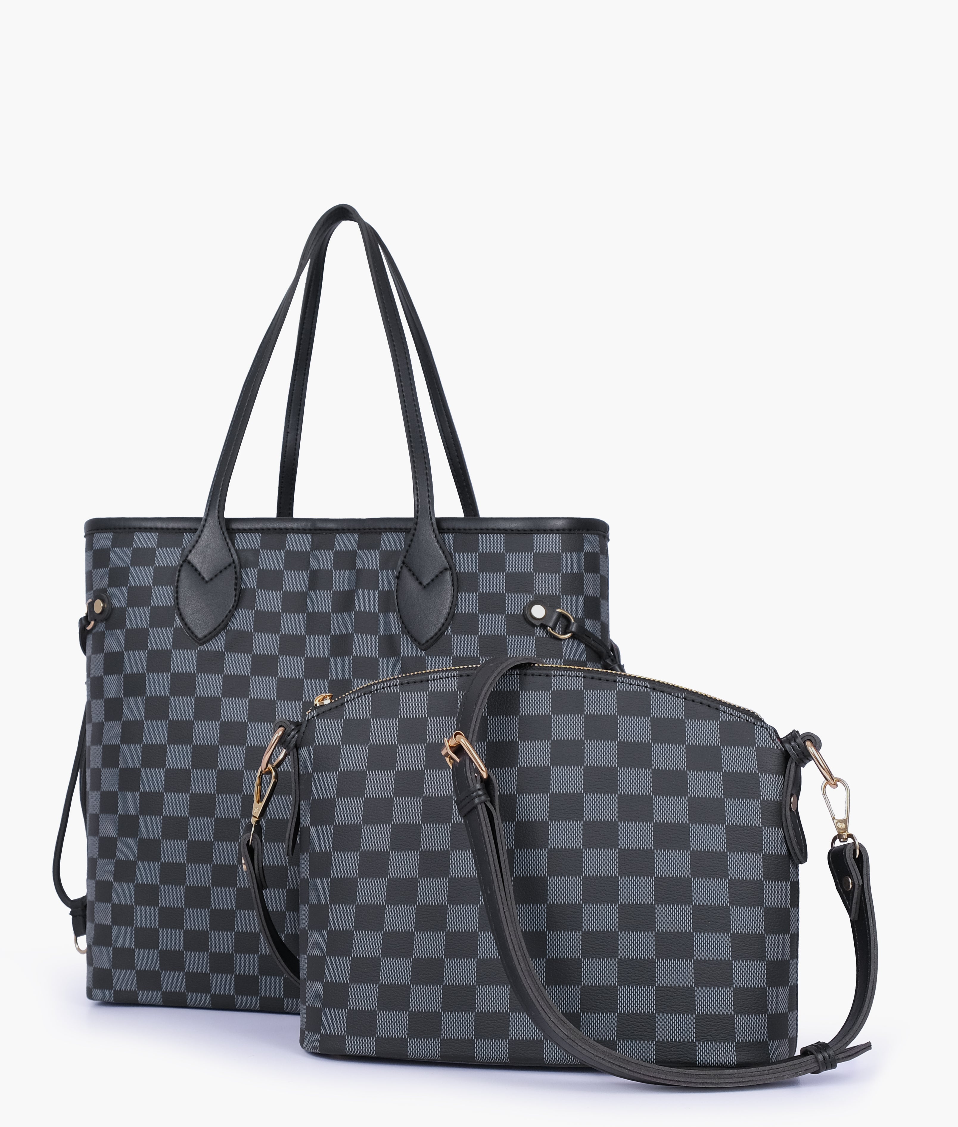 Black checkered neverfull two piece set