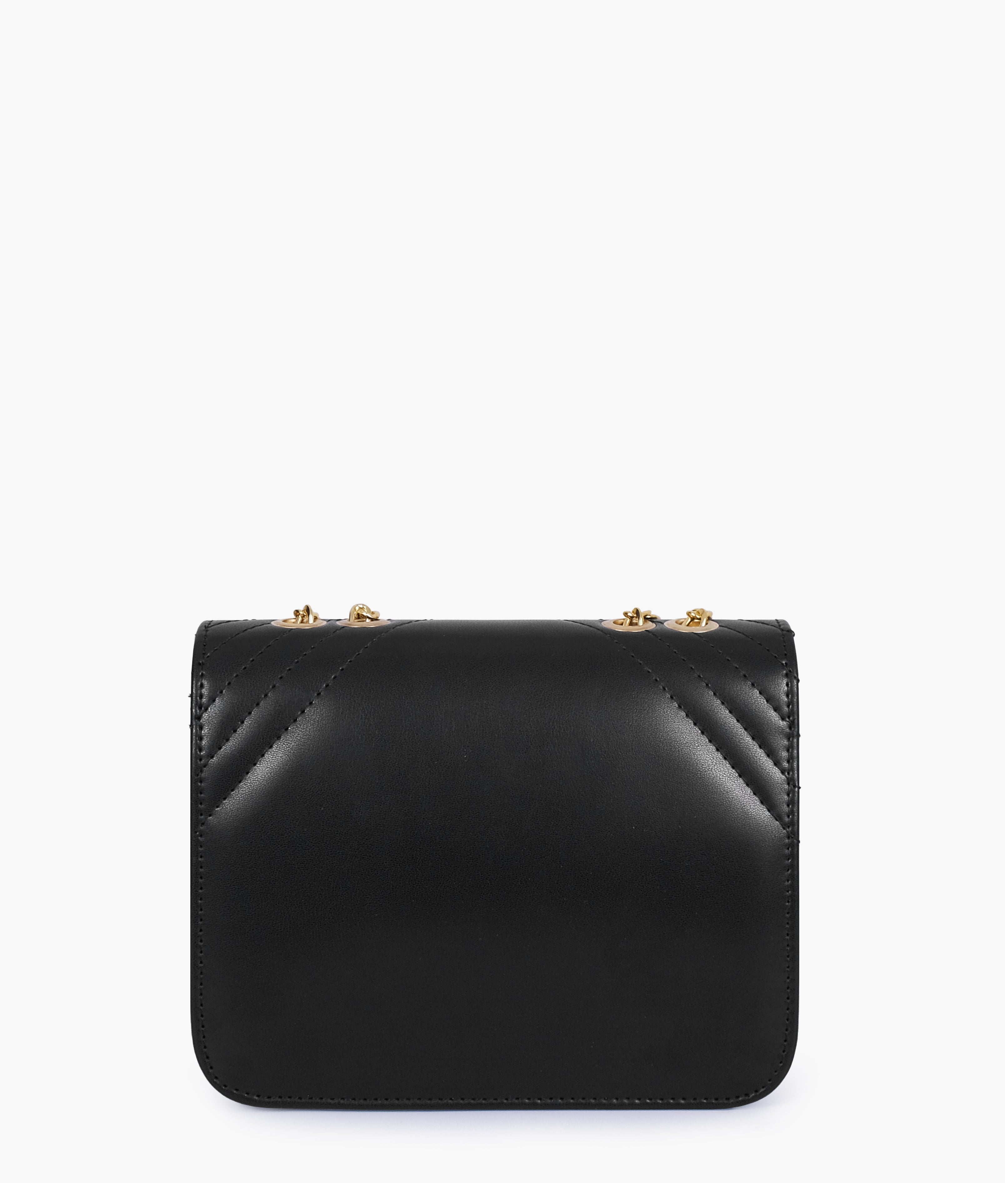 Black houndstooth chain cross-body bag
