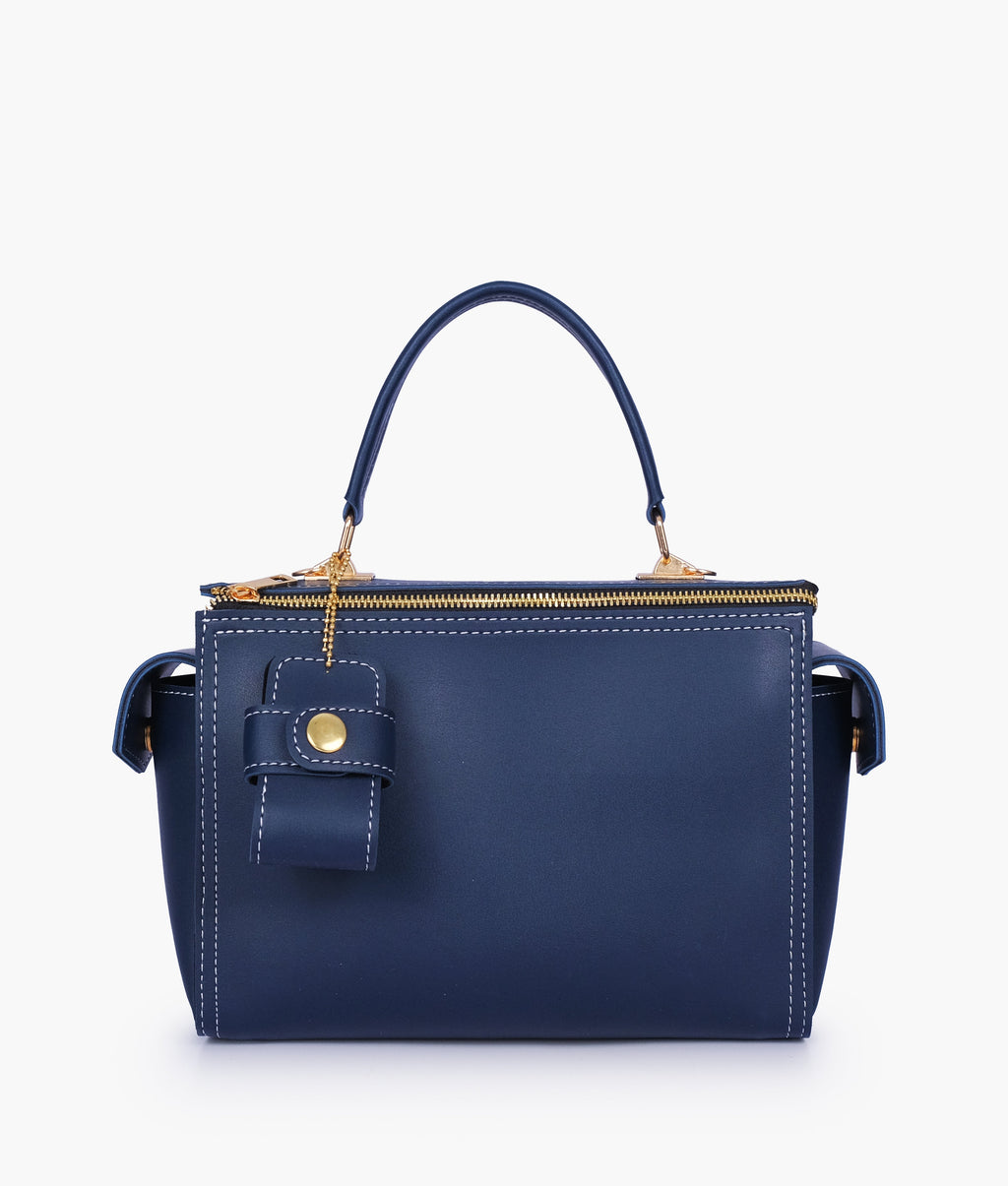 Blue bowling bag with top-handle