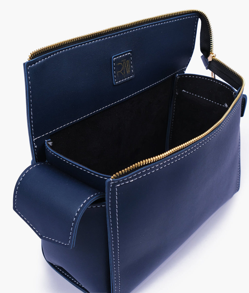 Blue bowling bag with top-handle