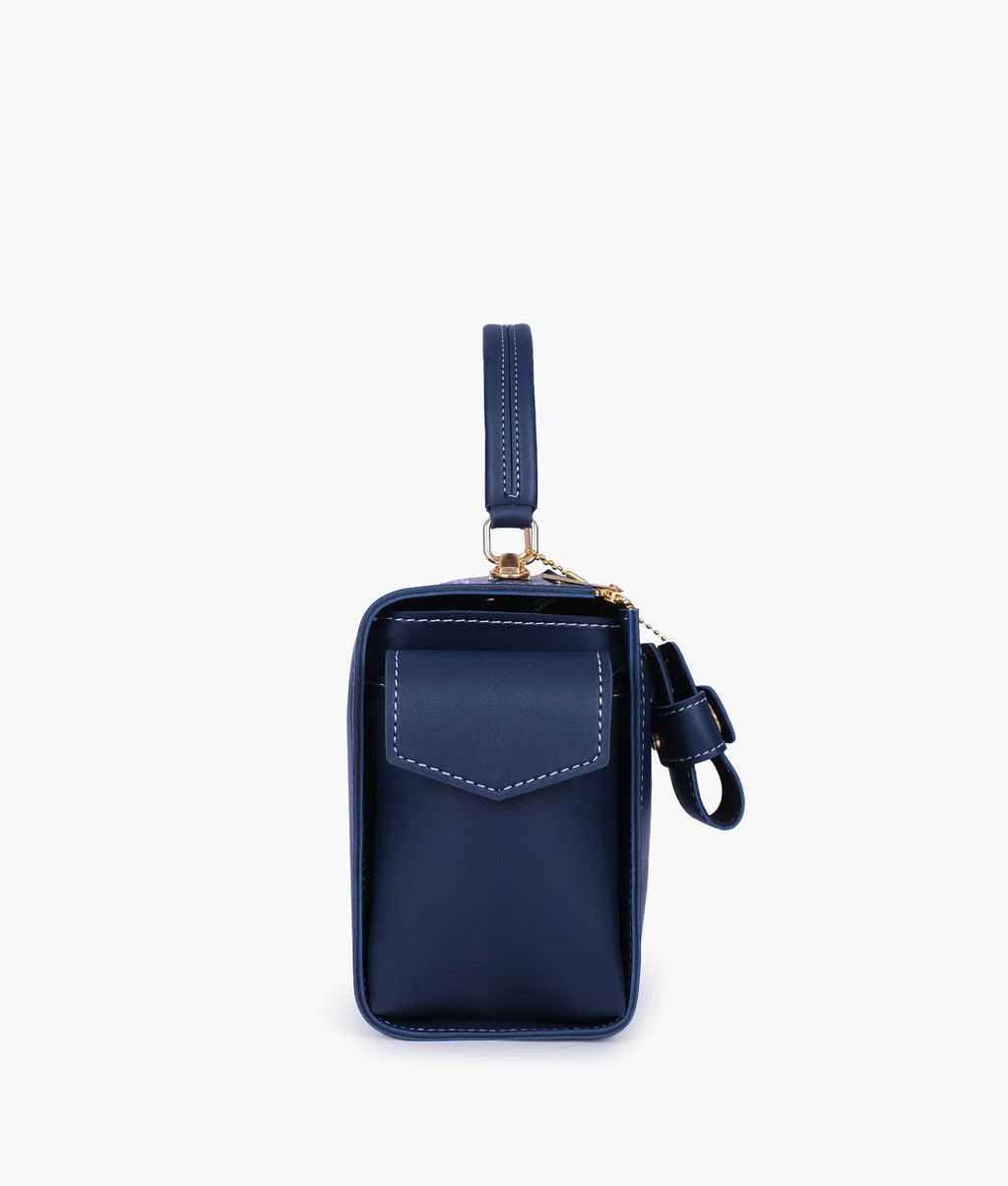 Blue bowling bag with top-handle