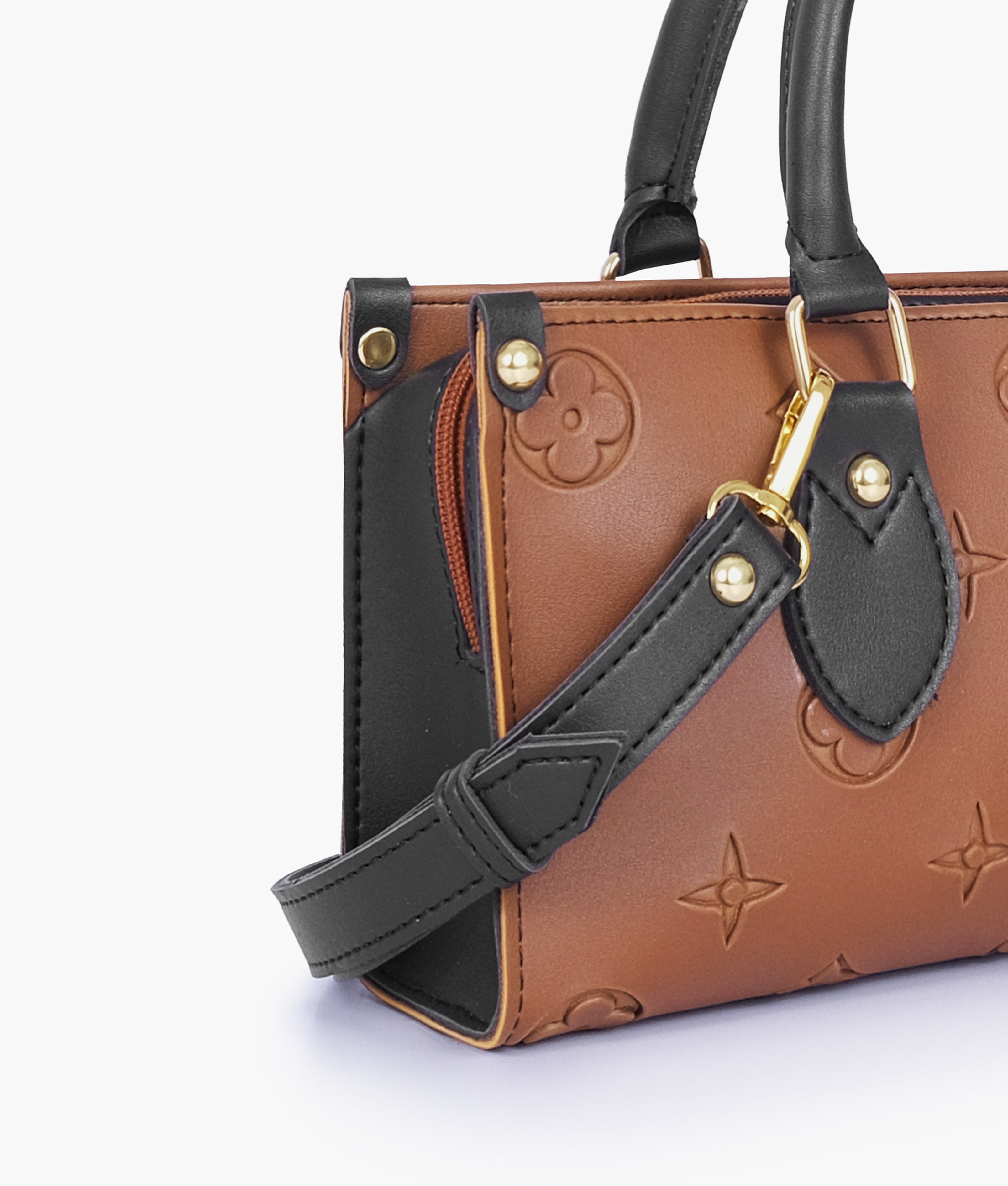 Brown and black on-the-go mini bag