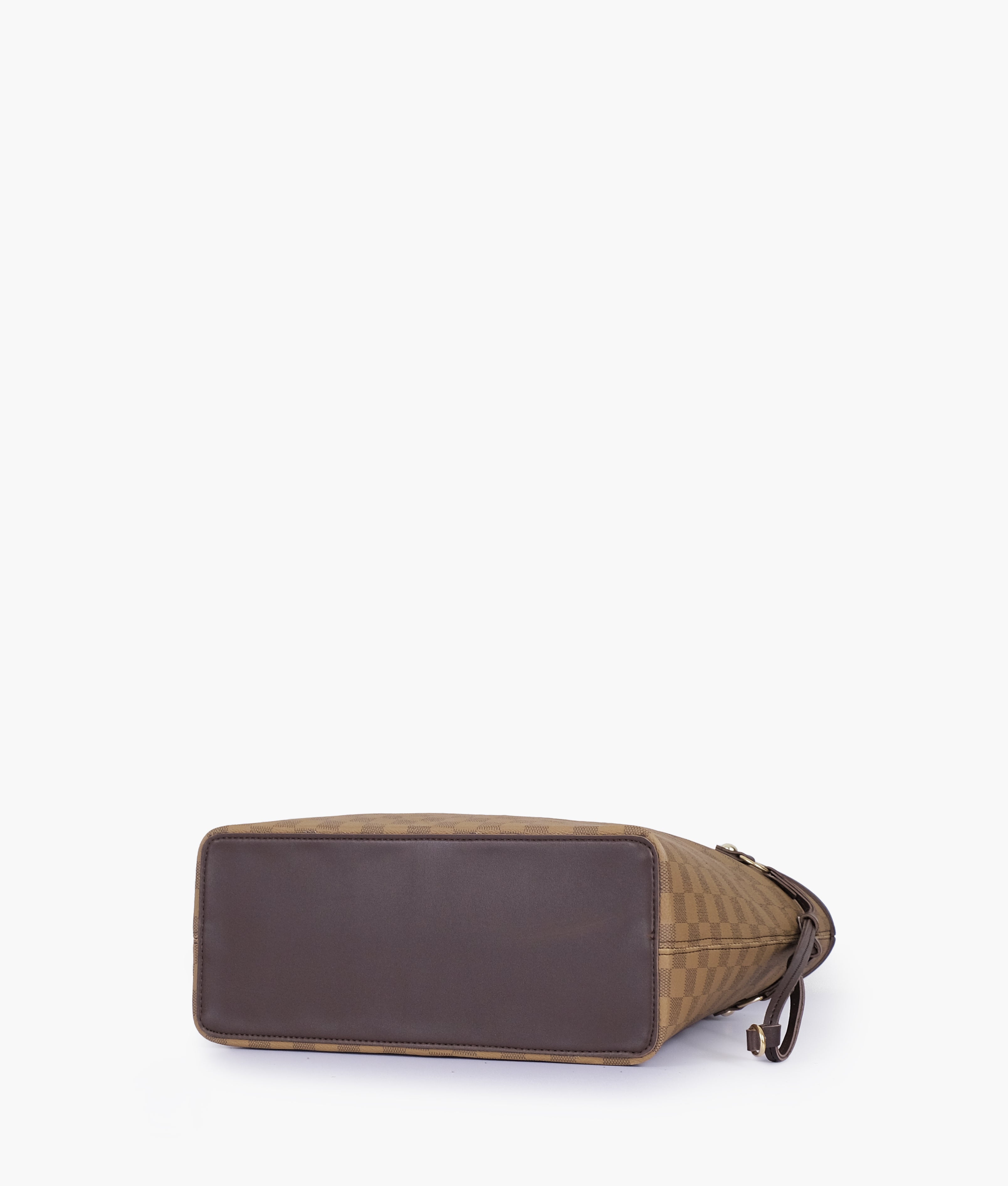 Brown checkered  bag