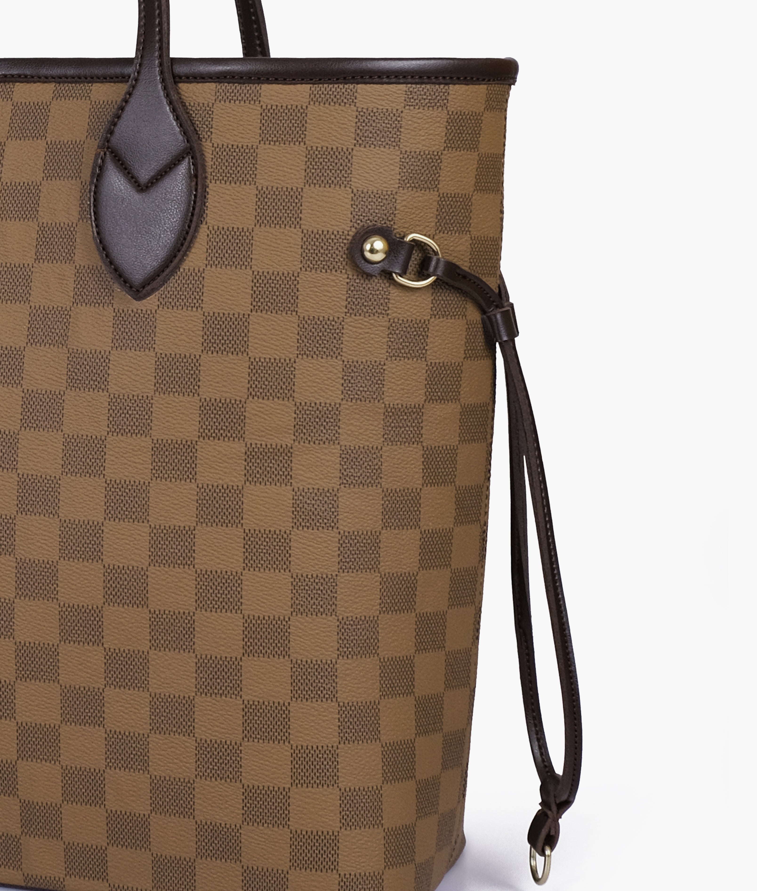 Brown checkered  bag