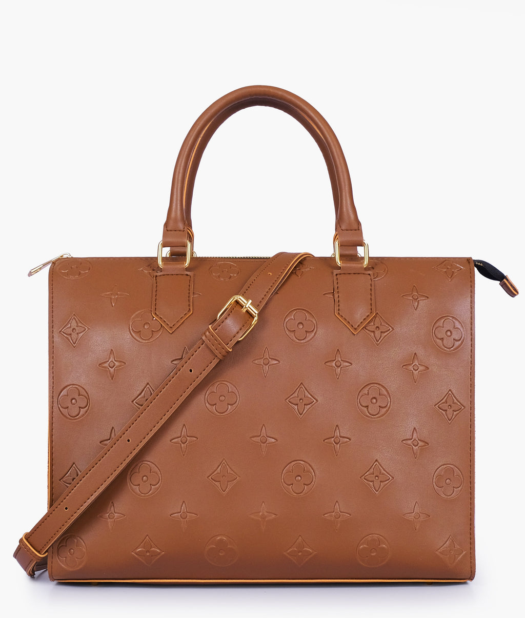 Brown on-the-go handbag