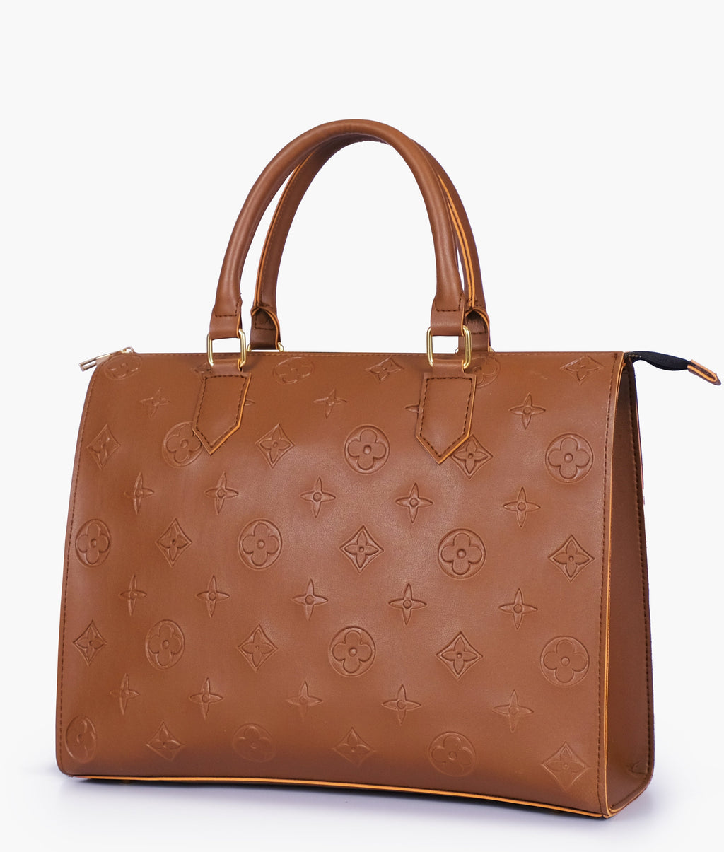Brown on-the-go handbag
