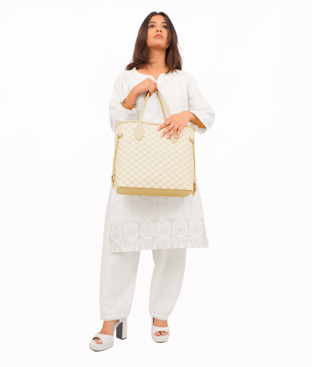 Off-white checkered bag