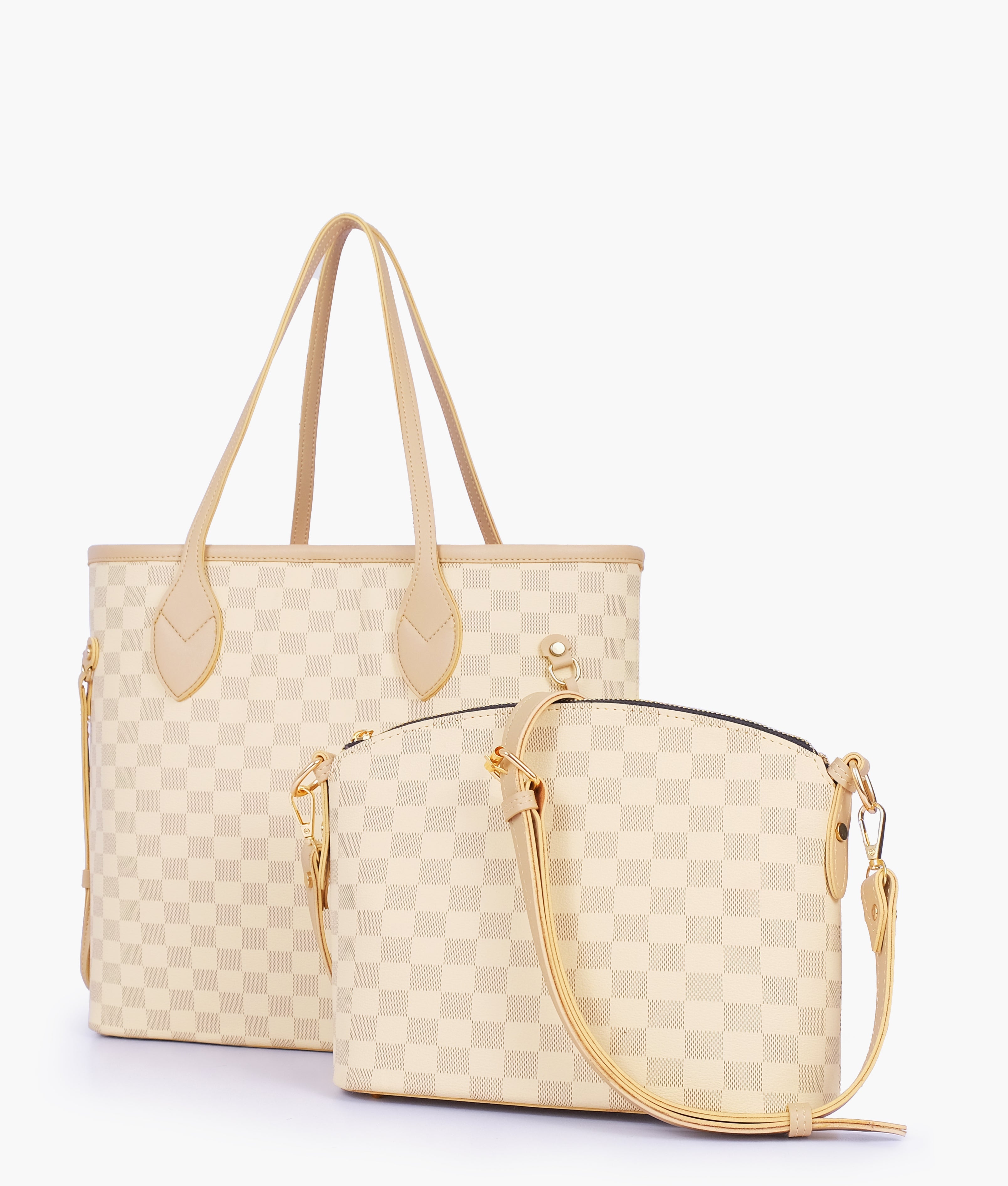 Off-white checkered neverfull two piece set